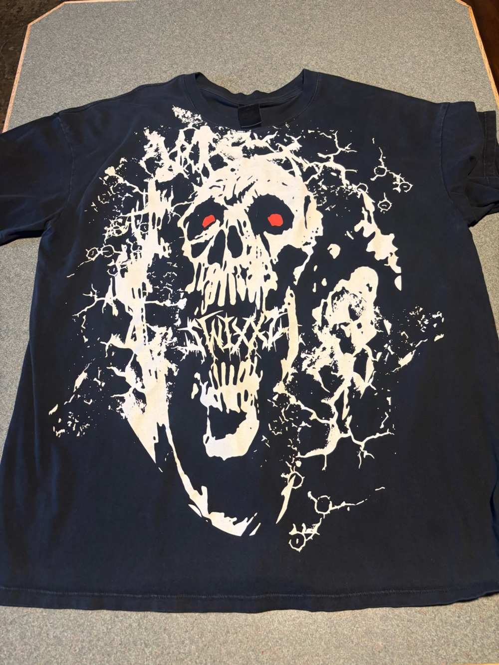 Black Graphic Skull Print Men's T-Shirt